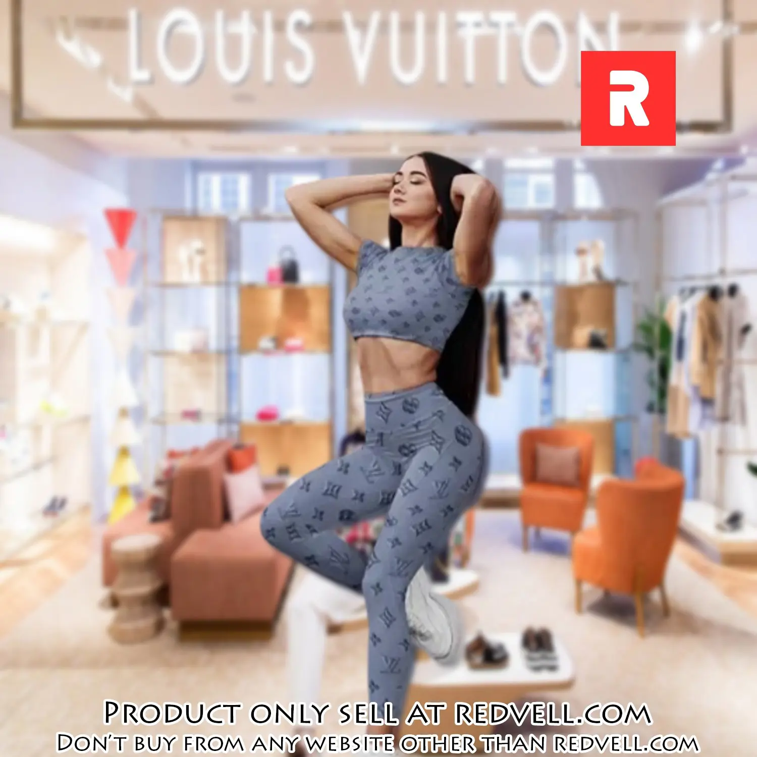 Louis vuitton sportwear combo luxury crop top tshirt and legging for women ctl1001 rv5147732